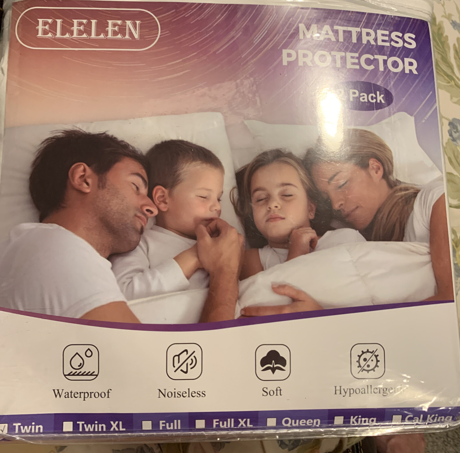 Mattress Protector Zippered 100% waterproof mattress cover Abti-Bacteria 2pk (F4-image