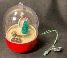 1995 Hallmark Ornament "Jumping for Joy" Mice Skating Magic Light & Motion