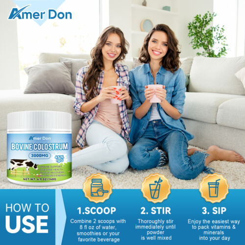 Natural 100% Grass Fed Bovine Colostrum Powder 3000mg Supplement - Gut Health - Picture 5 of 7