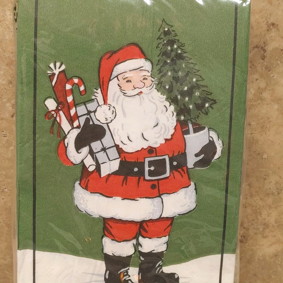 Christmas Guest Towel Napkins Santa Claus Pack Of 32- 3 Ply New - Image 2 of 4