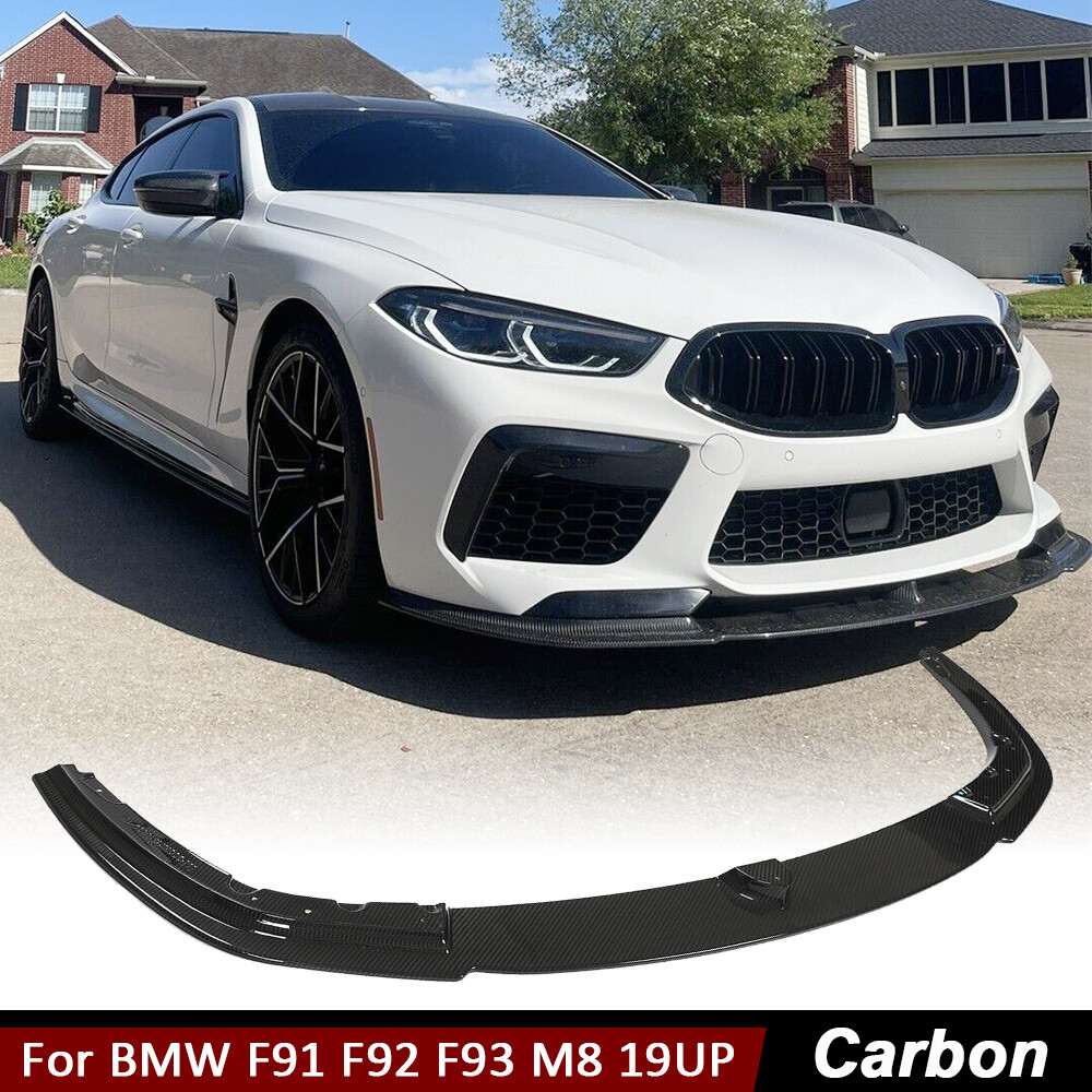 For BMW 8 Series F91 F92 F93 M8 2019UP DRY CARBON FIBER Front Bumper Lip Spoiler