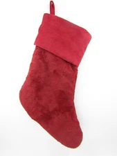 Pottery Barn Plush Faux Fur Christmas Holiday Stocking Medium 9x19.5" Red #9100G