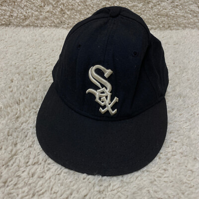Vintage New Era Chicago White Sox Hat Fitted 6 7/8 Black