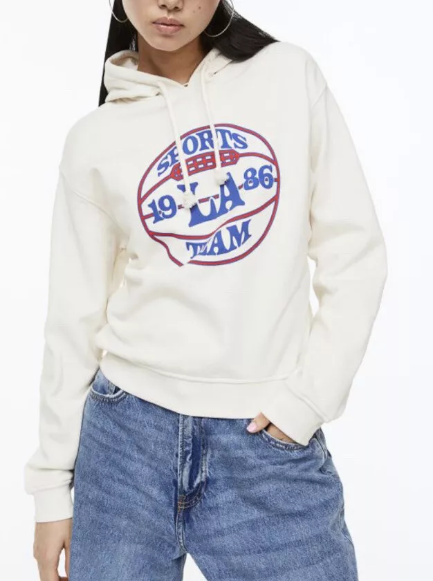 H&m divided cropped hoodie cheap