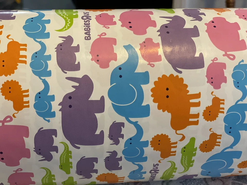 Huge Roll TOYS/ Babies R Us ANIMAL PRINTS WRAPPING GIFT PAPER roll 30 by 6 NEW - Image 2 of 4
