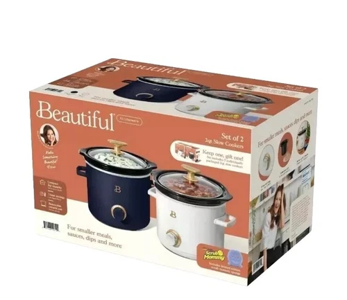 Beautiful 2-Pack 2qt Slow Cooker by Drew Barrymore Trending