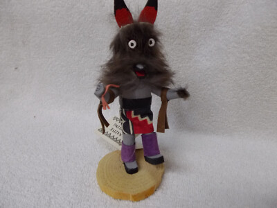 Vintage Signed Navajo Ester Willie Kachina doll WOLF, K Native American Carving