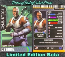 Injustice Arcade Limited Edition Beta Card 37 Teen Titans Cyborg Out of Print