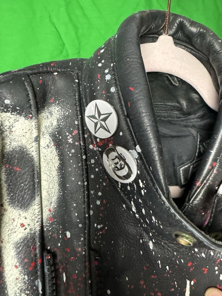 Ручная роспись винтажный 80-х панк куртка кожи + кевлар - Изображение 3 из 4