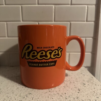 Reeses Peanut Butter Coffee Mug Large Oversized Ceramic Galerie Tea Orange 32  oz | eBay