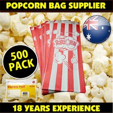 Fetes Events Cinema Suit all pop corn Machines QUALITY Popcorn Bags - 500 PACK