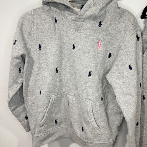 Ralph Lauren Kids XL 16/18 Pink Pony 20 Years Set Sweatshirt Sweatpants Gray - Picture 2 of 8
