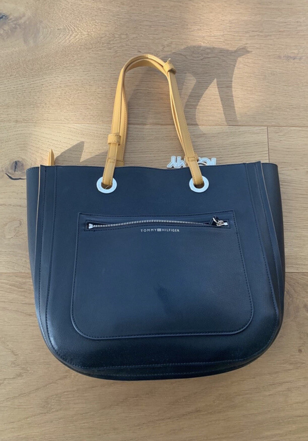 Tommy Hilfiger Tasche Shopper Damen Wendeshopper gelb schwarz neu