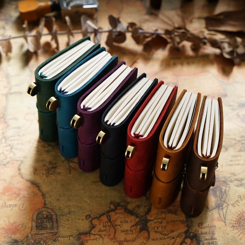 Mini Traveler Notebook Planner PU Leather Office School Supplies Stationery ↷ - Picture 6 of 25