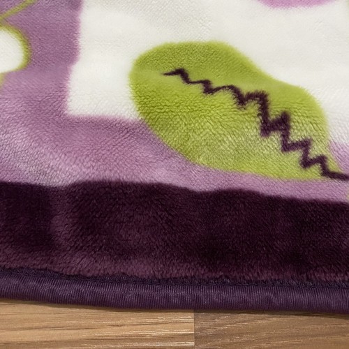 Lambs Ivy Baby Blanket Purple Ladybug Butterfly Flowers Fleece Plush - Picture 4 of 6