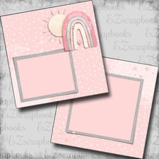 Baby Girl Rainbow - 2 Premade Scrapbook Pages - EZ Layout 6046
