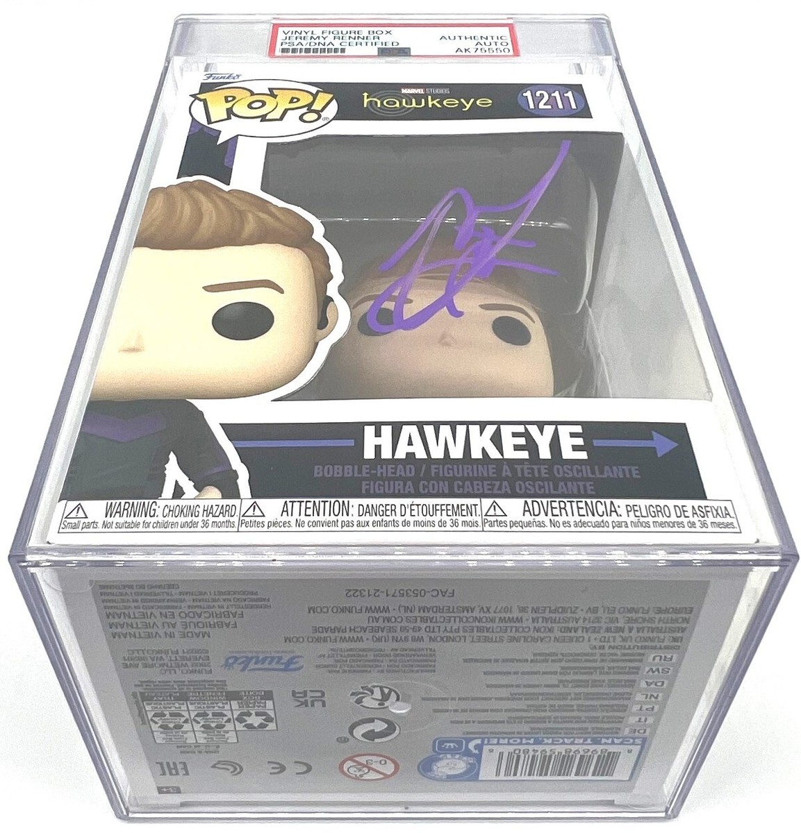 Funko Pop! Marvel Hawkeye #1211 PSA DNA Autograph by Jeremy