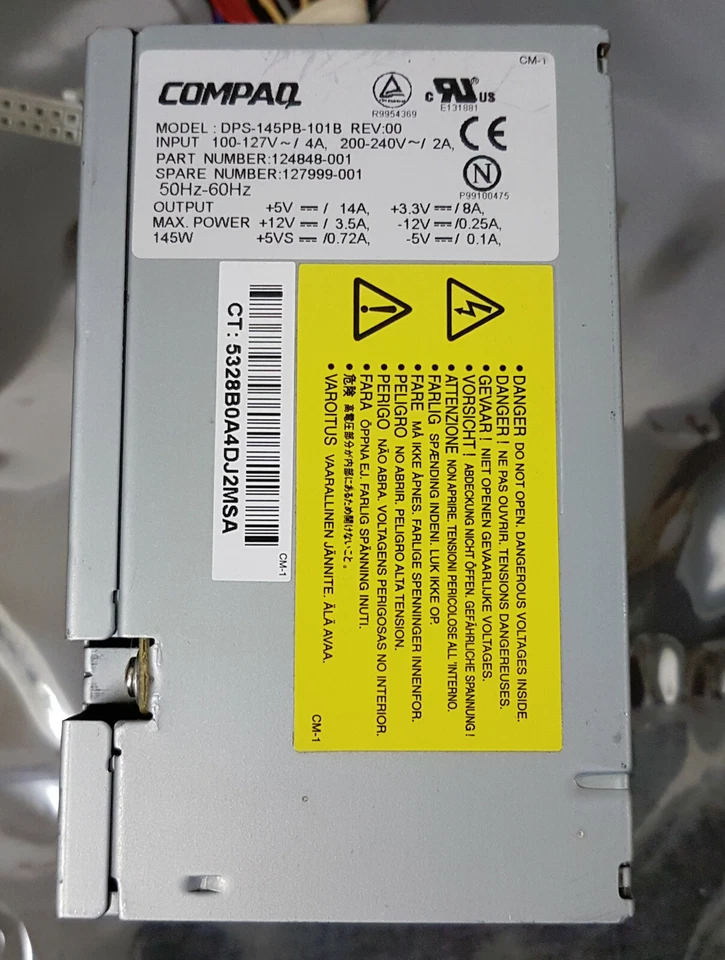 COMPAQ 145W Power Supply, DELTA DPS-145PB-101B C 124848-001 - Image 3 of 3