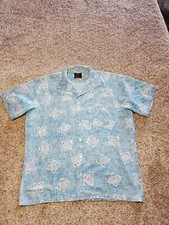 Vintage Whitehall Hawaiian Shirt XL Mens Blue Abstract USA Made Mid Century