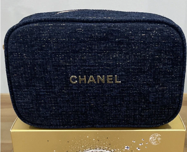 Chanel tweed makeup bag Clearance