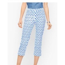 New NWT Talbots Perfect Skimmer Novelty Print Cropped Pants Size 14