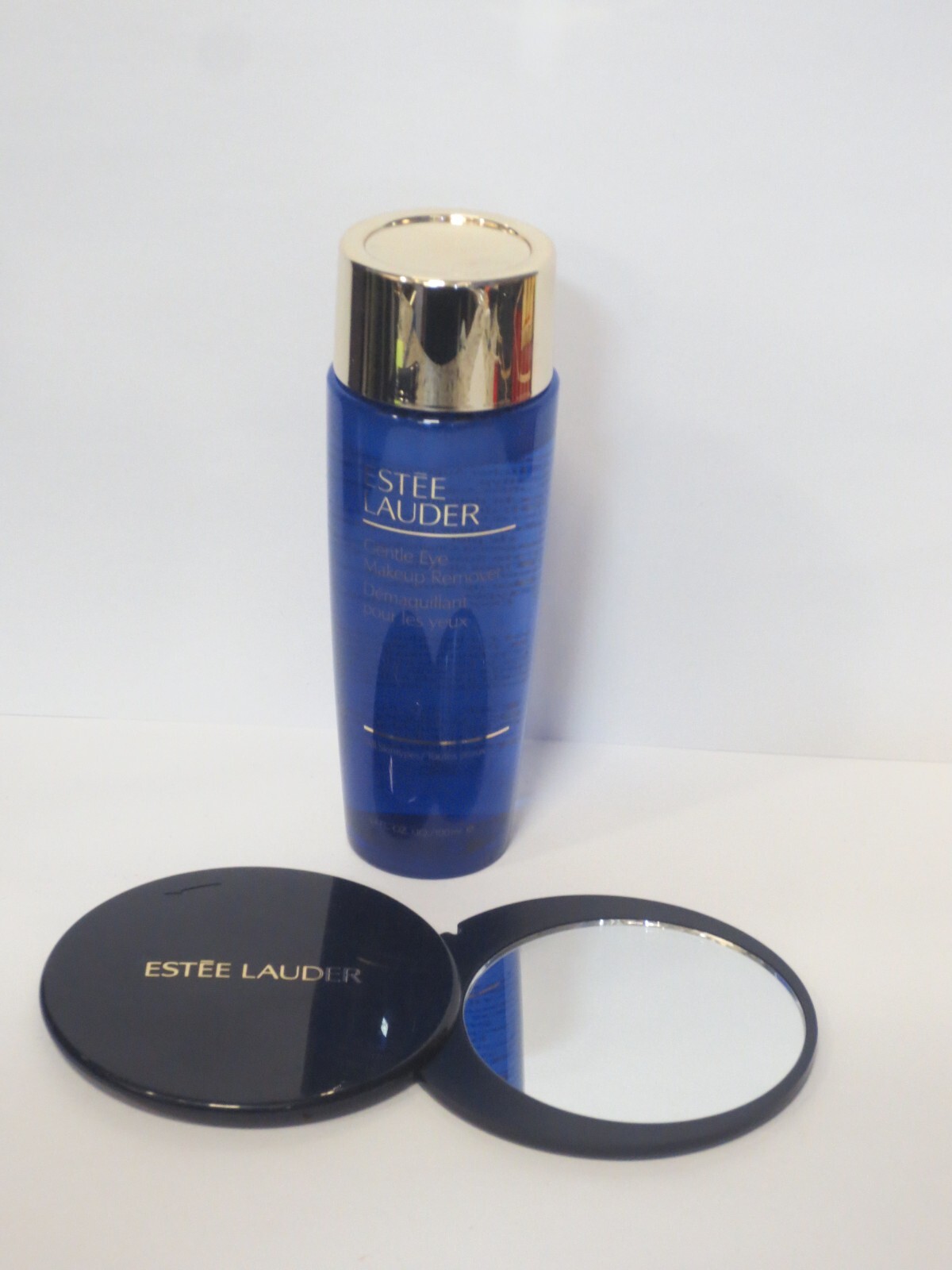ESTEE LAUDER GENTLE EYE MAKEUP REMOVER 3.4 OZ & TRAVEL COMPACT MIRROR