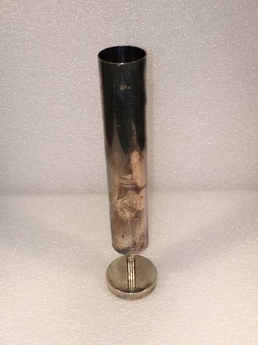 Art Deco Silver Plated Round Tube Vase 17 Centimeters Tall Made In England - 第 1/7 張圖片