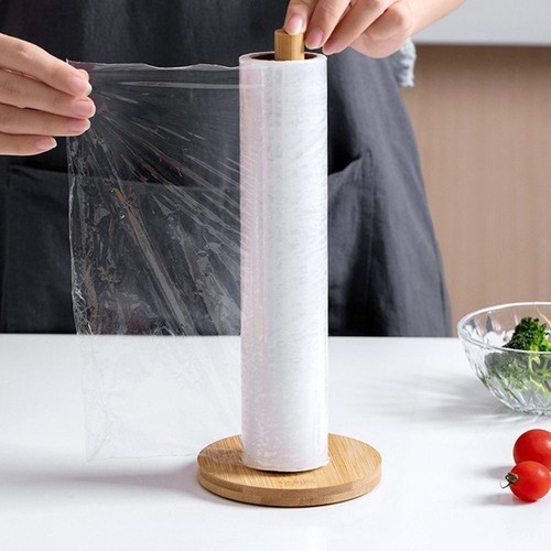 Kitchen Wooden Roll Paper Towel Holder Tissue Vertical Stand Paper Storage Rackღ - Picture 10 of 14