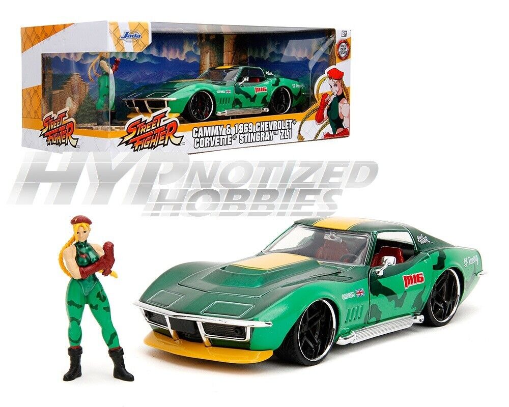 Street Fighter, Cammy & 1969 Chevrolet Corvette Stingray, 1:24 Scale V –  Jada Toys