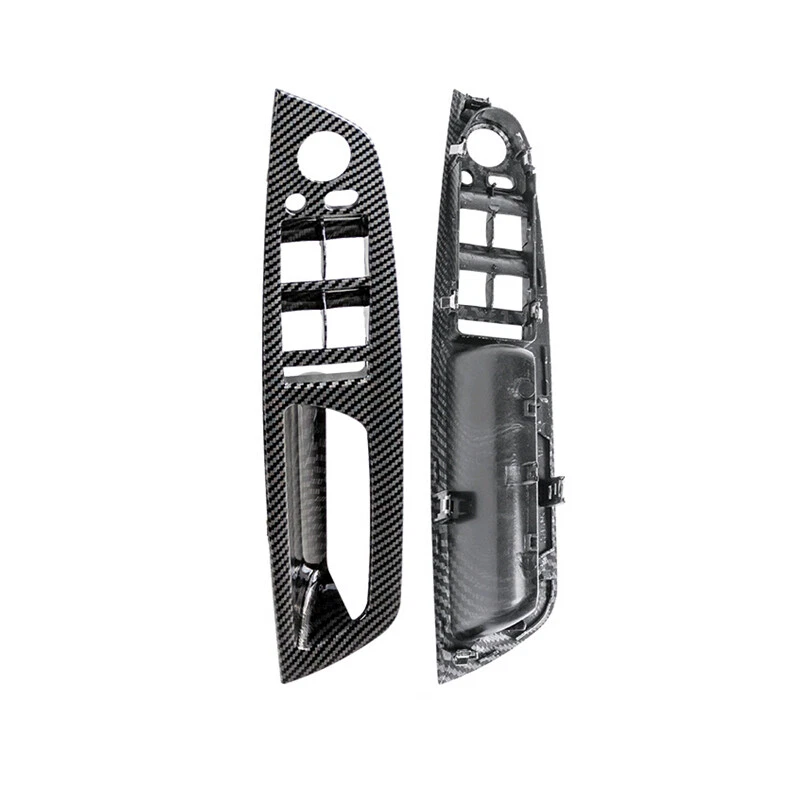 Manija de puerta interior de coche de fibra de carbono ABS brillante pieza ABS para BMW X5 X6 08 09 11  Foto 3 de 4