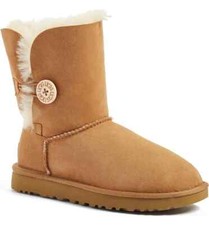 New UGG Australia Bailey Button II 5991 Suede Chestnut US 2 EUR 32