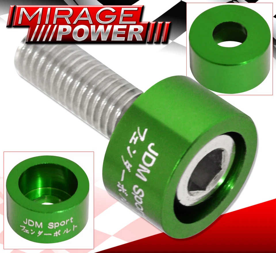 M8 JDM Engine Header Washer Hex Bolt Kit 9PC Green For Honda Acura 4 CYL - Изображение 2 из 4