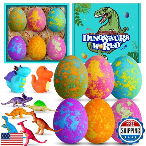 Aofmee Bath Bombs for Kids with Dinosaur Toy Inside, Easter Basket Stuffers f