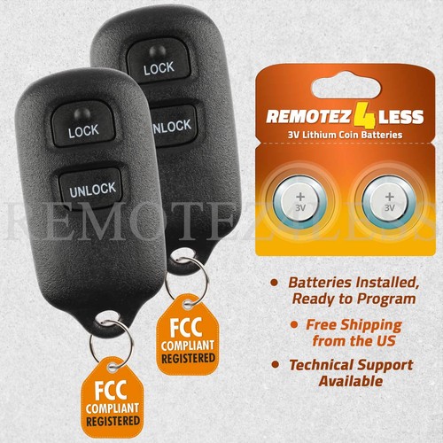 2 For 2001 2002 2003 2004 2005 Toyota RAV4 Remote Car Keyless Entry Key