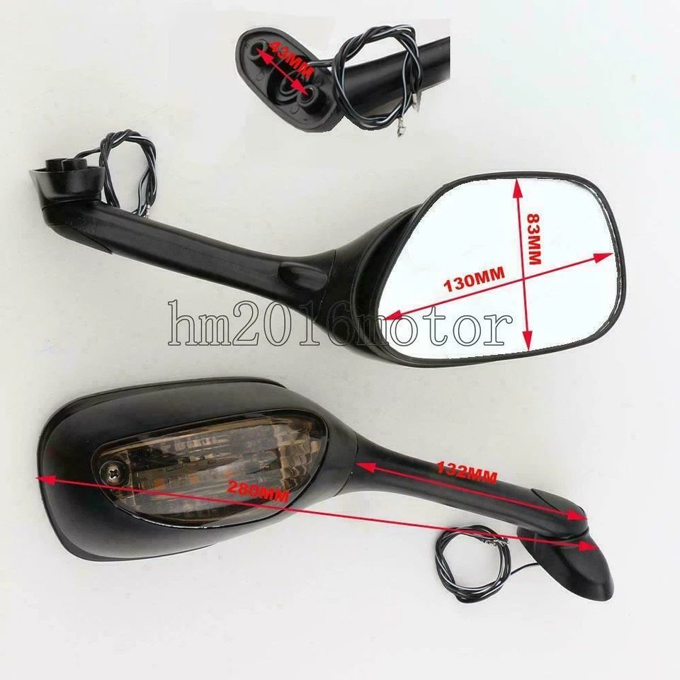 Espejos retrovisores laterales con señal de giro LED para motocicleta Suzuki GSXR600 2006-2010 EE. UU. Foto 2 de 4