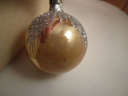 Vintage 11er Set Merkur Glas Weihnachtsschmuck Gold Glitzer Schneemütze Polen - Bild 9 von 13