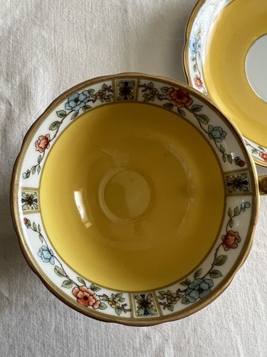 Antique Royal Bayreuth Bavaria Cup & Saucer Yellow Gold Flowers Germany - Picture 7 of 7
