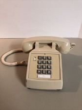 Phone Push Button Desk Top White Corded 1992 GTE General Model RJ11C Vintage