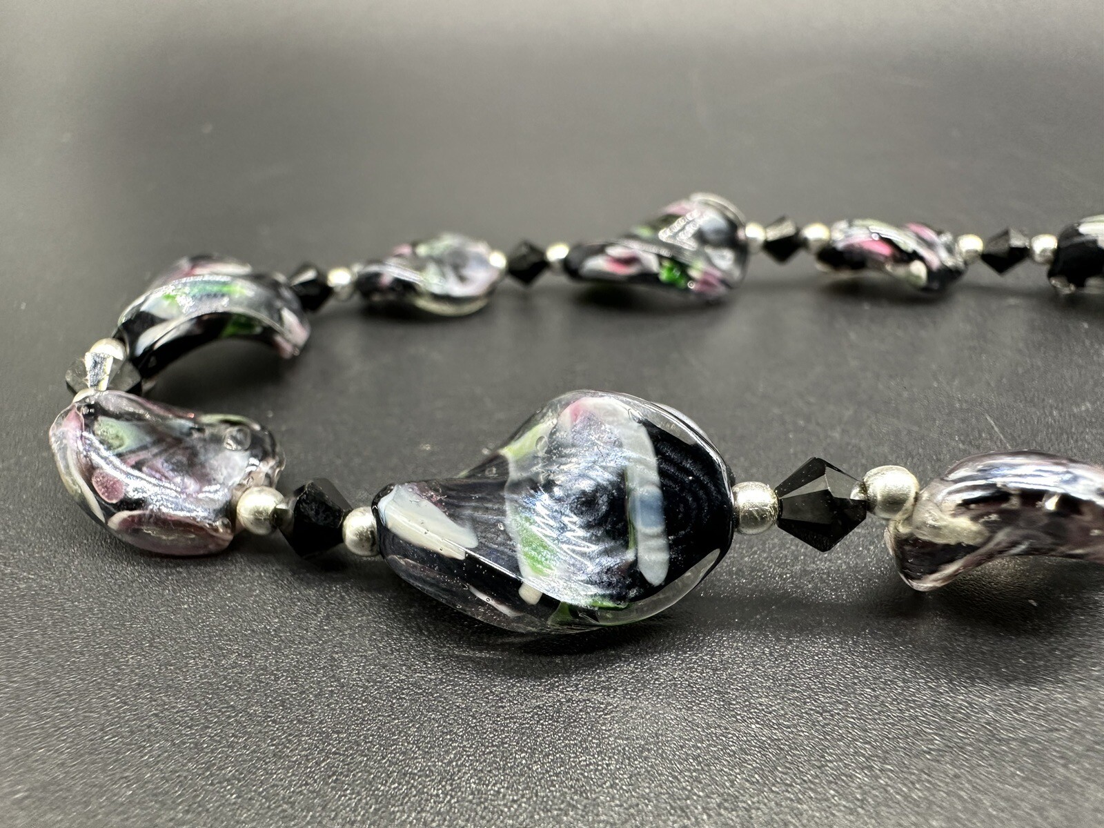 Sterling Silver Beaded Statement 20" Necklace 925 - image 5