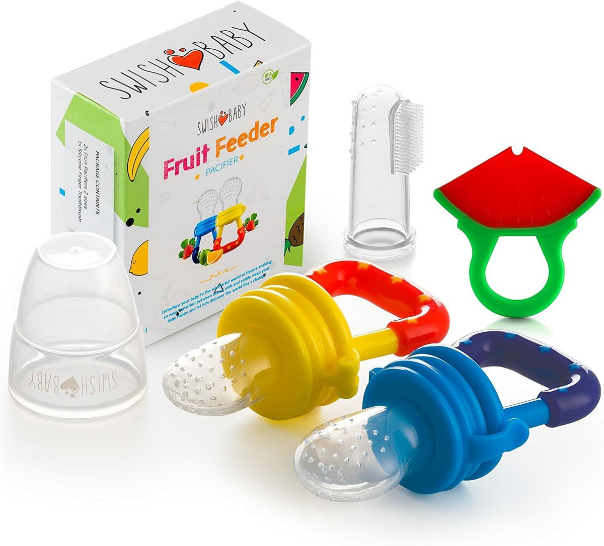 Teething Pacifiers with Fresh Fruit Feeder 2-Pack for Soothing