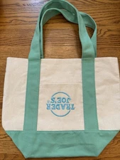 RARE Error Trader Joe's Green Mini Tote Bag  Upside Down Logo Misprint EUC
