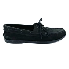 Mens 11.5 M Sperry Original 2-Eye Boat Shoe Black Nubuck Suede Leather 08369891