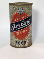 RARE STERLING SUPER BRU OI FLAT TOP BEER CAN, IRTP, EVANSVILLE, IN