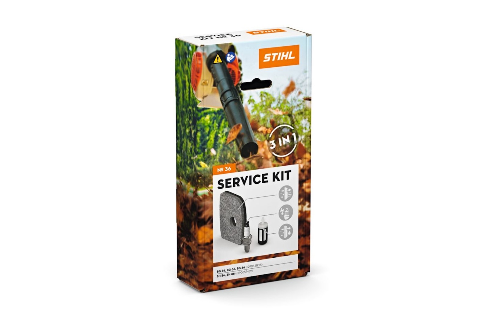 Stihl , Zubehör Gartenmaschinen, Service Kit 36 Bg 56, Bg 66, Bg 86, Sh 56, Sh 86 42410074100 Filter, Zündkerze (Laubsauger + Laubbläser) - Image 2