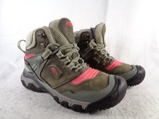 KEEN Ridge Flex WP Mid Hiking Boot Womens US 7 1024919 Gray Leather Pink