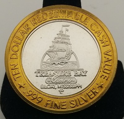 Treasure Bay Casino Biloxi, Mississipi .999 Fine Silver $10 Gaming