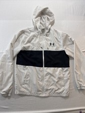Under Armour Storm Men  s Jacket Size M Black White Hoodie Windbreaker Full Zip