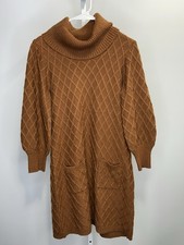 Willow Glenn Women’s Sweater Dress Dark Mustard Turtle Neck, Size Small.  1R