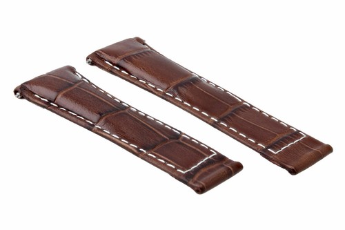 20MM LEATHER WATCH STRAP BAND FOR ROLEX DAYTONA 16518 116519 BROWN WS LONG - Picture 4 of 6