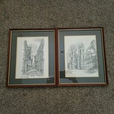 Brian Lewis York Minster & The Shambles. Signed. Framed.